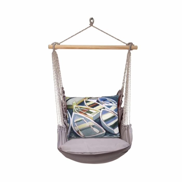 Swing Set 4 piece - Gray Solid w/ Boats <br>(Item # grsw403-sp) - Image 3