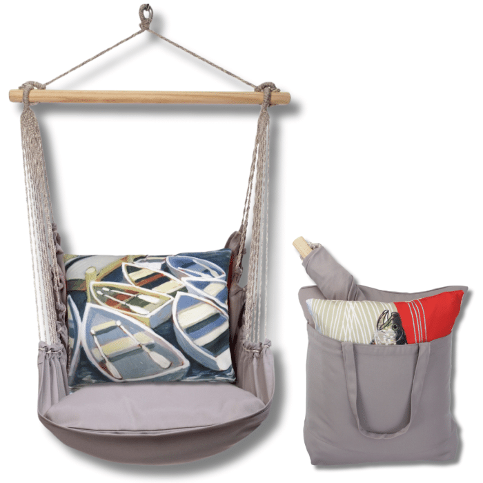 Swing Set 4 piece - Gray Solid w/ Boats <br>(Item # grsw403-sp) - Image 2