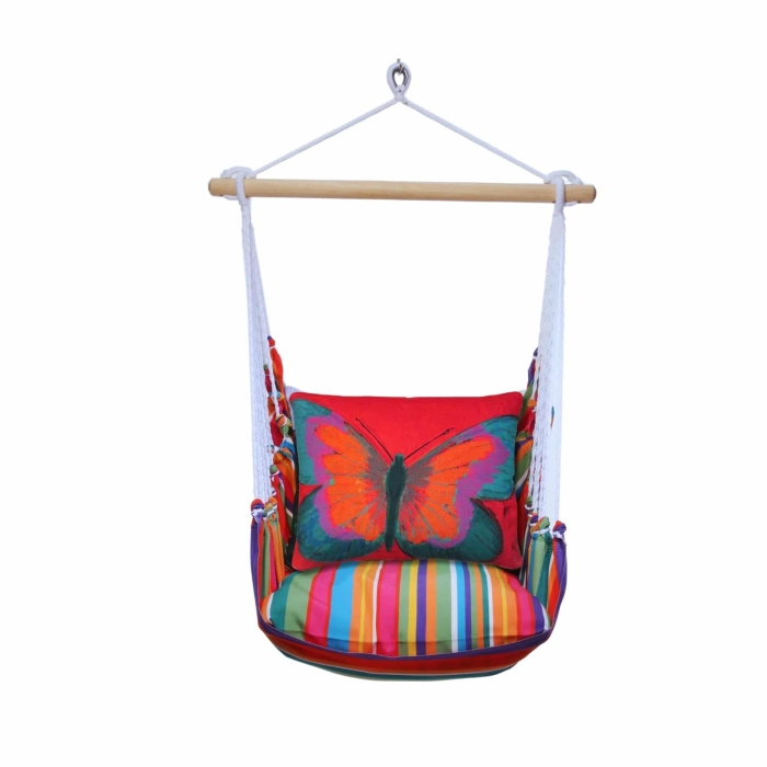 Swing Set 4 piece - Le Jardin Stripe w/ Brilliant Red Butterfly <br>(Item # ljbbr-sp) - Image 3