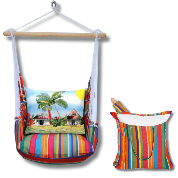 Swing Set 4 piece - Le Jardin Stripe w/ Surf Shack <br>(Item # ljlz302-sp) - Image 2