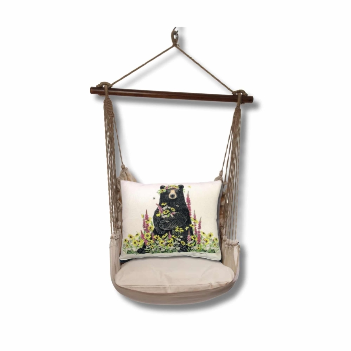 Swing Set 4 piece - Latte Solid w/ Wildflower Bear <br>(Item # ltmlt461-sp) - Image 3