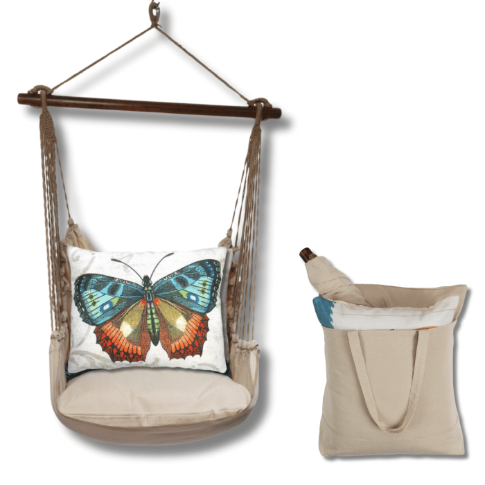 Swing Set 4 piece - Latte Solid w/ Butterfly M2 <br>(Item # ltsn302-sp) - Image 2