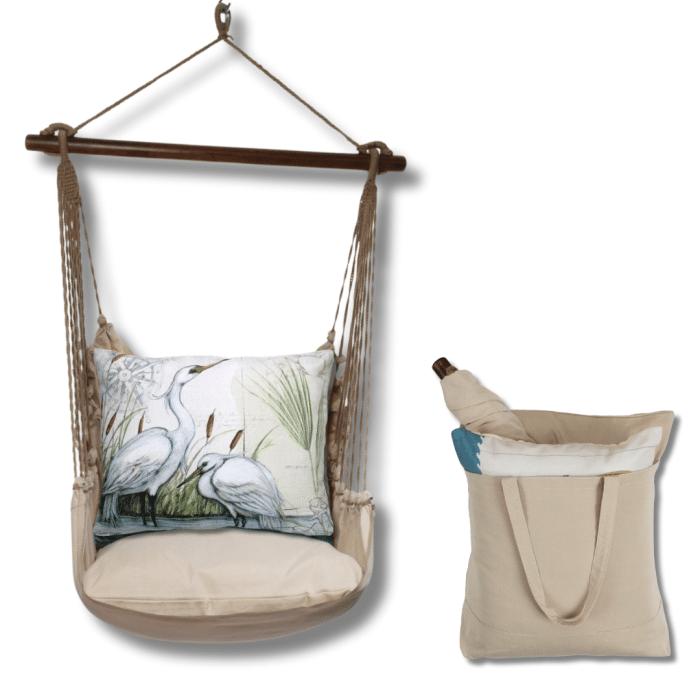 Swing Set 4 piece - Latte Solid w/ Heron Pair <br>(Item # ltsw101-sp) - Image 2