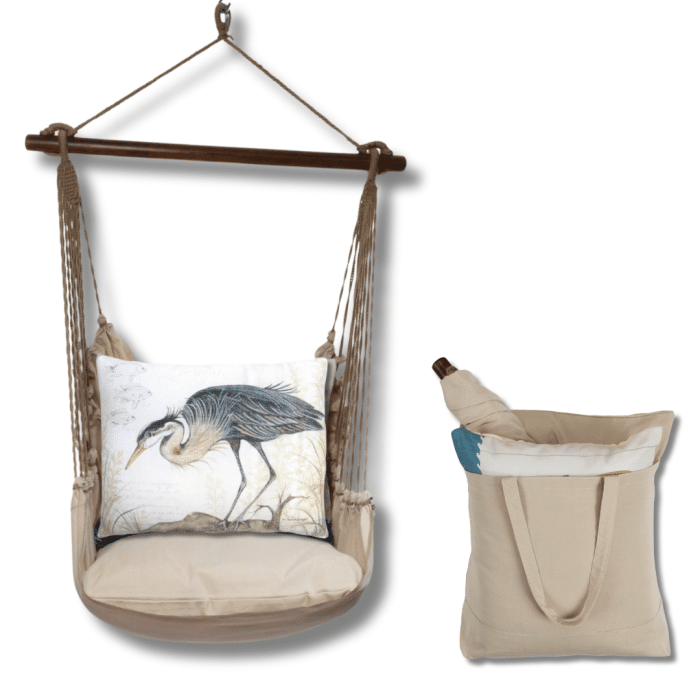Swing Set 4 piece - Latte Solid w/ Heron on Limb <br>(Item # ltsw903-sp) - Image 2