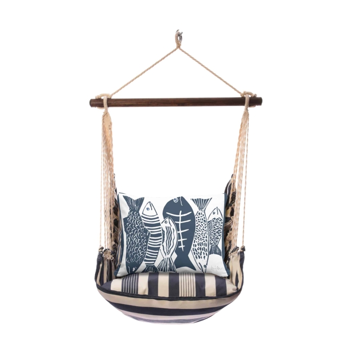 Swing Set 4 piece - Marina Stripe w/ Fish <br>(Item # Blue) <br>(Item # mafsb-sp) - Image 3