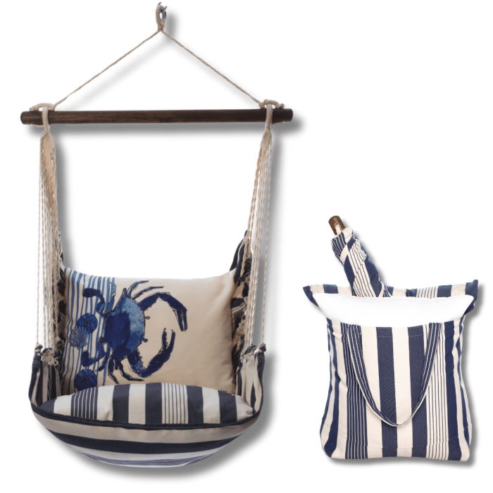 Swing Set 4 piece - Marina Stripe w/ Crab <br>(Item # Blue) <br>(Item # marr915-sp) - Image 2
