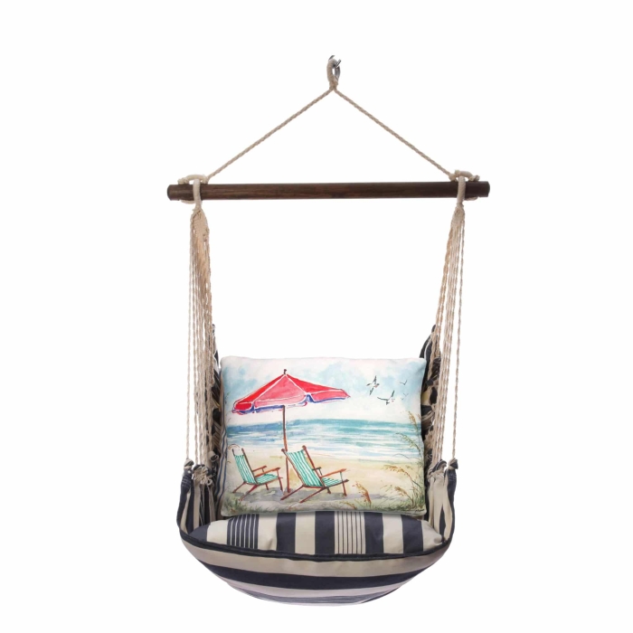 Swing Set 4 piece - Marina Stripe w/ Teal Beach Chairs <br>(Item # masw207-sp) - Image 3