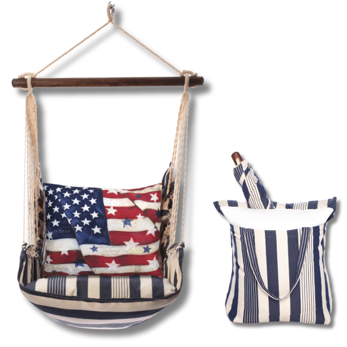 Swing Set 4 piece - Marina Stripe w/ American Flag with Stars <br>(Item # masw469-sp) - Image 2