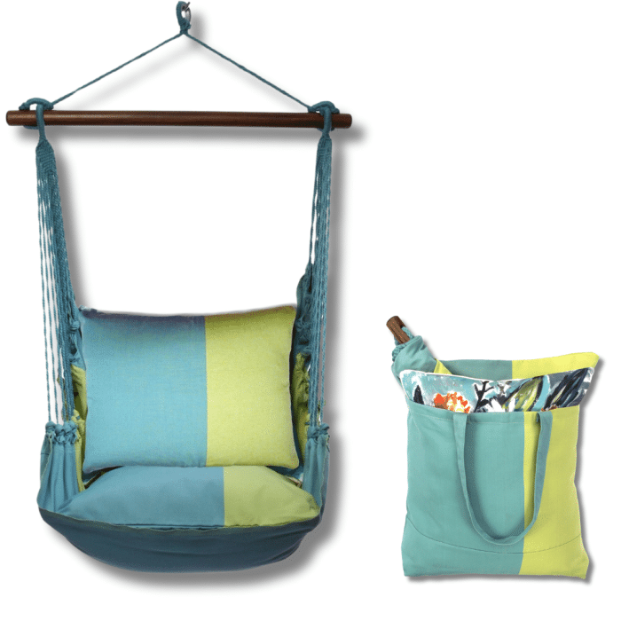 Swing Set 4 piece - Meadow Mist Stripe w/ Meadow Mist Stripe <br>(Item # mm183-sp) - Image 2