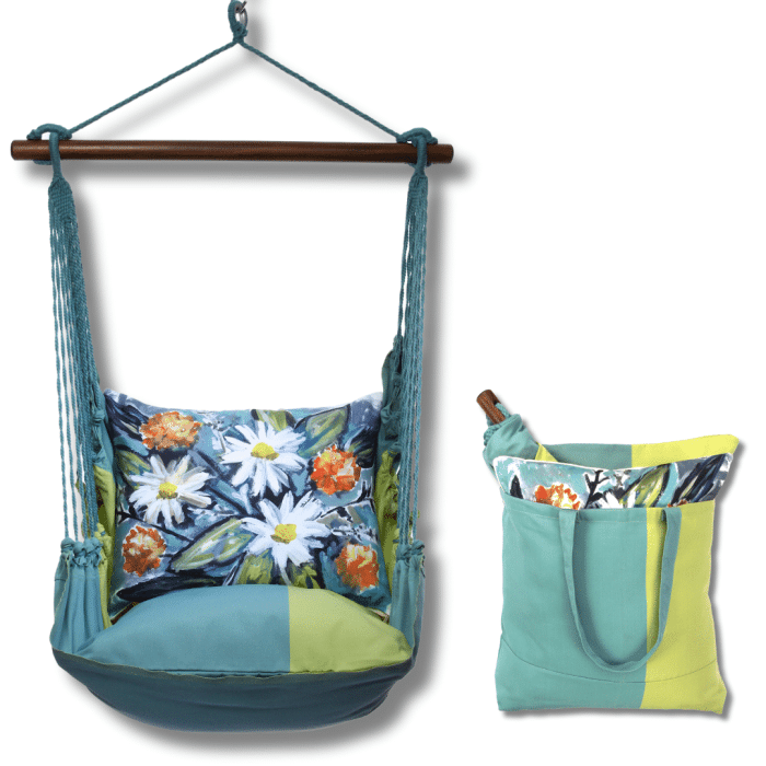 Swing Set 4 piece - Meadow Mist Stripe w/ Floral Impressions <br>(Item # mmls901-sp) - Image 2