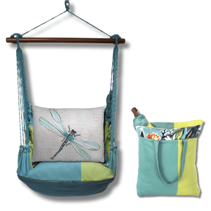 Swing Set 4 piece - Meadow Mist Stripe w/ Dragonfly Blue <br>(Item # mmrr202-sp) - Image 2