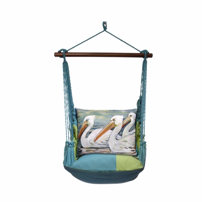 Swing Set 4 piece - Meadow Mist Stripe w/ 3 Pelicans Swimming <br>(Item # mmsw464-sp) - Image 3