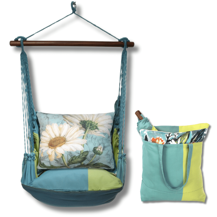 Swing Set 4 piece - Meadow Mist Stripe w/ White Daisies <br>(Item # mmtc509-sp) - Image 2