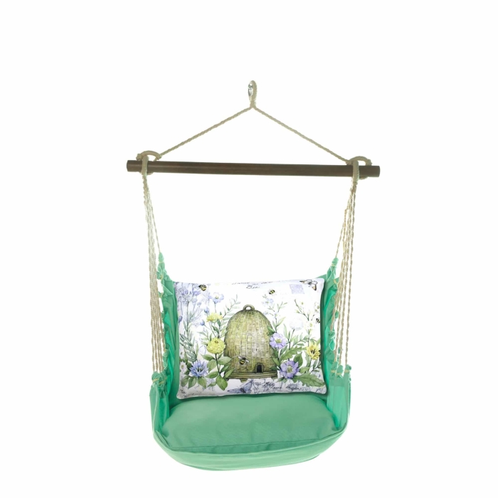 Swing Set 4 piece - Seafoam Green Solid w/ Bee Skep <br>(Item # sfsw308-sp) - Image 3