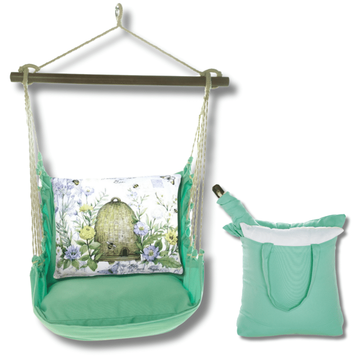 Swing Set 4 piece - Seafoam Green Solid w/ Bee Skep <br>(Item # sfsw308-sp) - Image 2