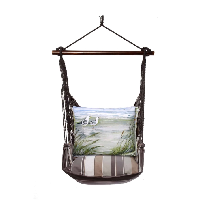 Swing Set 4 piece - Slate Gray Stripe w/ Seagulls <br>(Item # sgsw463-sp) - Image 3