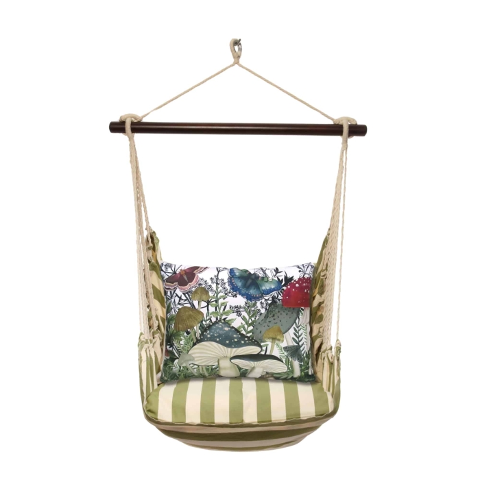 Swing Set 4 piece - Summer Palms Stripe w/ Botanical Mushrooms 2 <br>(Item # spnt463-sp) - Image 3