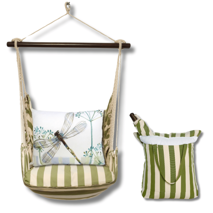 Swing Set 4 piece - Summer Palms Stripe w/ Dragonfly Wisp <br>(Item # sprr604-sp) - Image 2