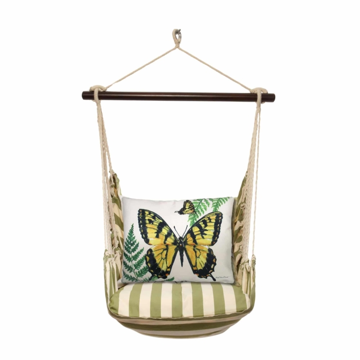 Swing Set 4 piece - Summer Palms Stripe w/ Beautiful Butterfly <br>(Item # spsr402-sp) - Image 3