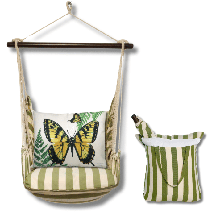 Swing Set 4 piece - Summer Palms Stripe w/ Beautiful Butterfly <br>(Item # spsr402-sp) - Image 2
