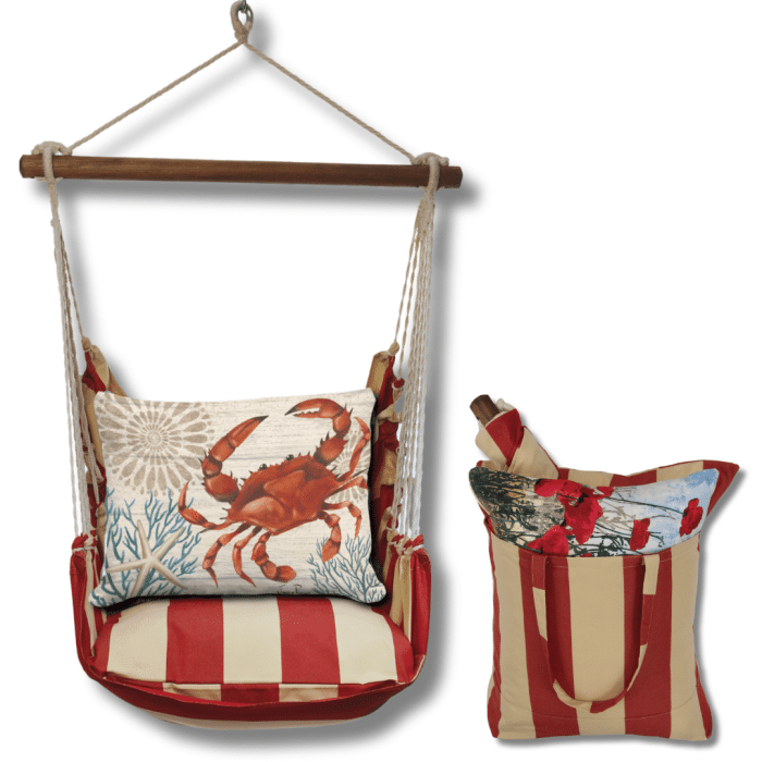 Swing Set 4 piece - Americana Stripe w/ Crab with Corals <br>(Item # sws-am-jap2502) - Image 2