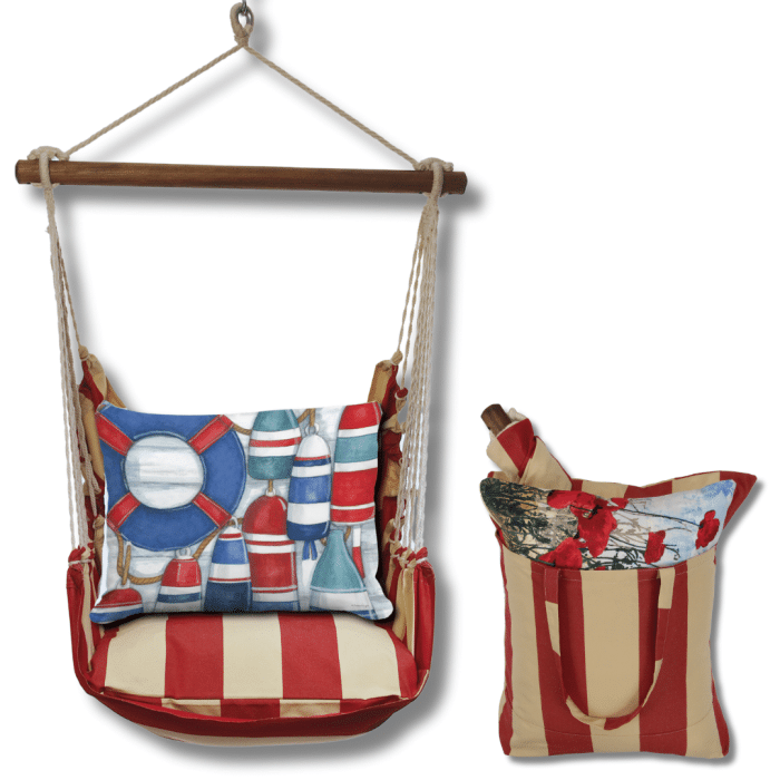 Swing Set 4 piece - Americana Stripe w/ Red and Blue Buoys <br>(Item # sws-am-sw2507) - Image 2