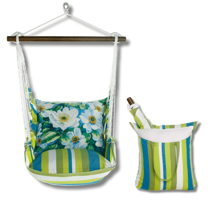Swing Set 4 piece - Beach Boulevard Stripe w/ White Anemone Flowers <br>(Item # sws-bb-tc2501) - Image 2