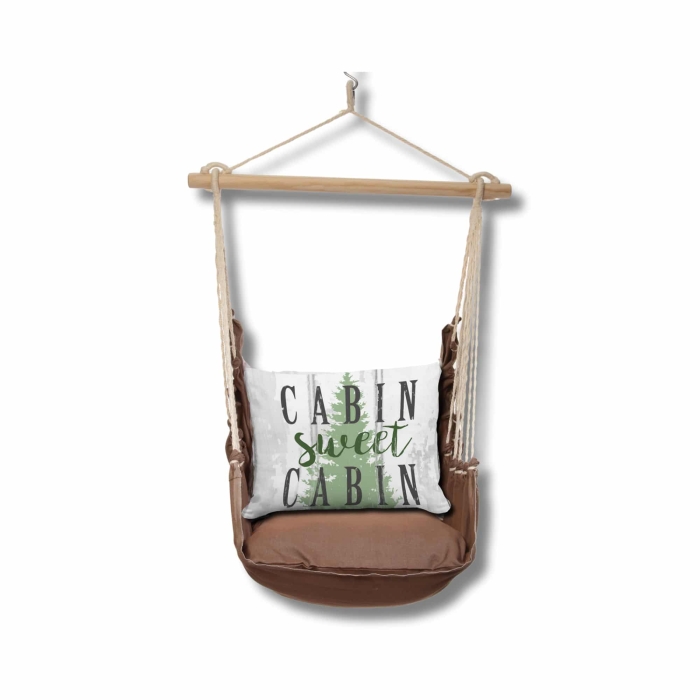 Swing Set 4 piece - Chocolate Solid w/ Cabin Sweet Cabin <br>(Item # sws-ch-jm2505) - Image 3