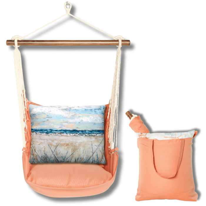 Swing Set 4 piece - Living Coral w/ Coastal Landscape 2 <br>(Item # sws-lc-ls202) - Image 2