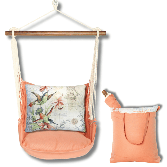 Swing Set 4 piece - Living Coral w/ Hummingbirds <br>(Item # sws-lc-sw901) - Image 2