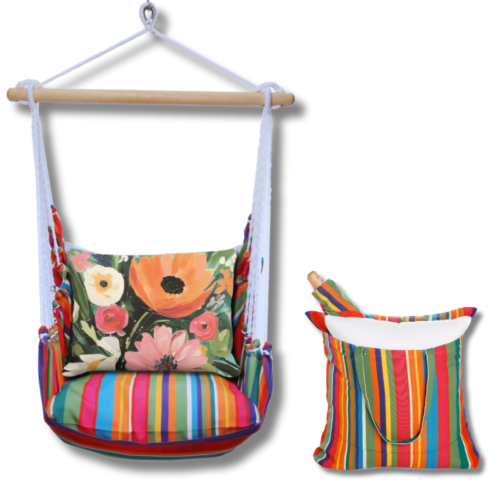 Swing Set 4 piece - Le Jardin Stripe w/ Spring Fling <br>(Item # sws-lj-ar2501) - Image 2