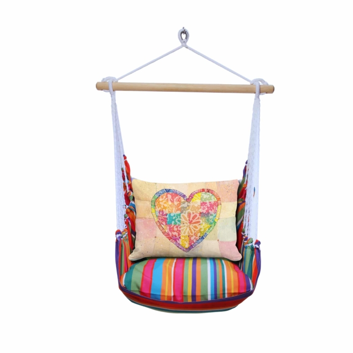 Swing Set 4 piece - Le Jardin Stripe w/ Colorful Heart <br>(Item # sws-lj-rr2503) - Image 3