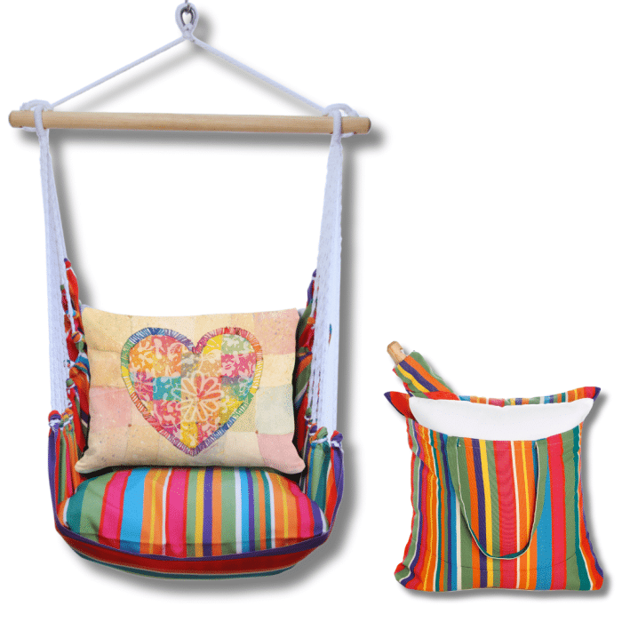 Swing Set 4 piece - Le Jardin Stripe w/ Colorful Heart <br>(Item # sws-lj-rr2503) - Image 2