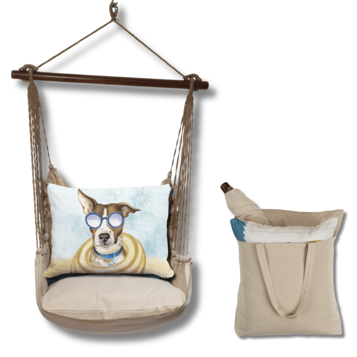 Swing Set 4 piece - Latte Solid w/ Cool Dog <br>(Item # sws-lt-brd2504) - Image 2