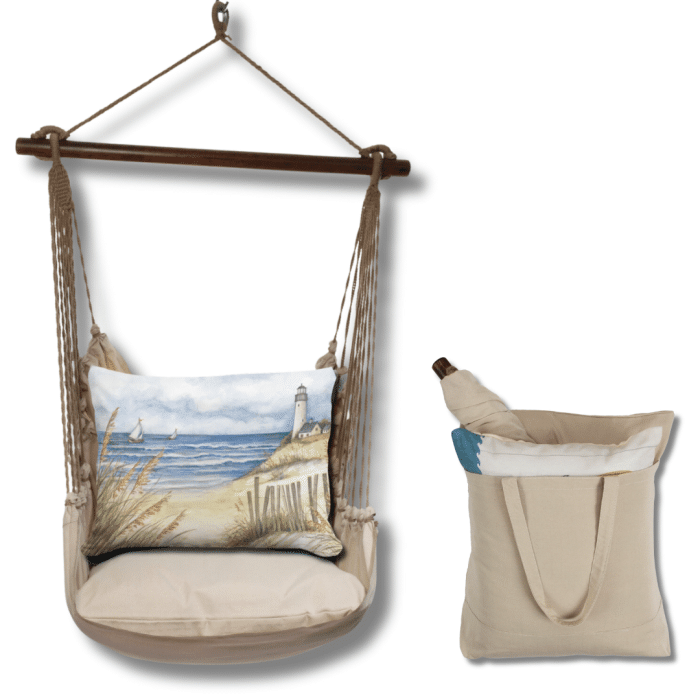 Swing Set 4 piece - Latte Solid w/ Beach and Lighthouse <br>(Item # sws-lt-sw2511) - Image 2