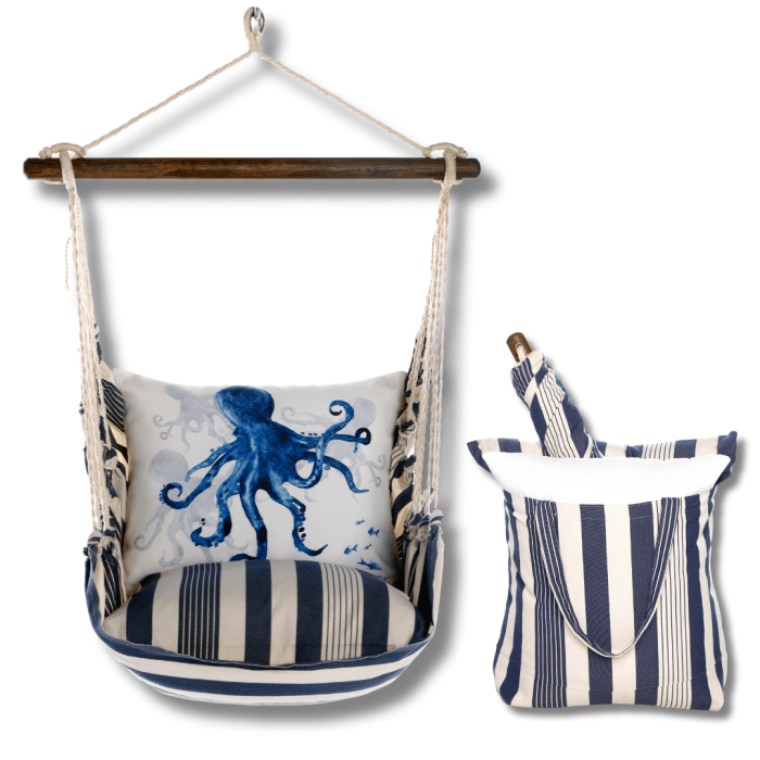 Swing Set 4 piece - Marina Stripe w/ Indigo Octopus <br>(Item # sws-ma-eh2503) - Image 2