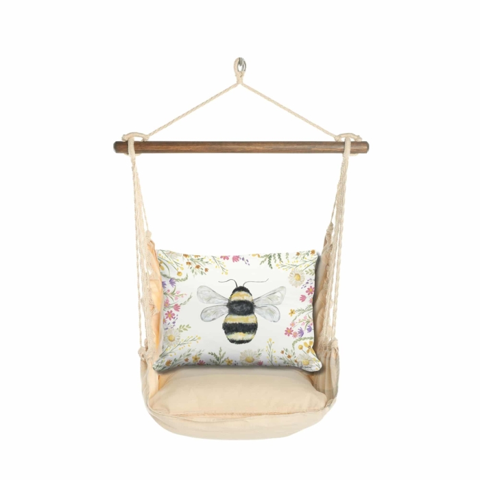 Swing Set 4 piece - Magnolia Stripe w/ Floral Bee <br>(Item # sws-ms-brd2503) - Image 3
