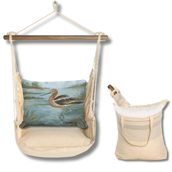Swing Set 4 piece - Magnolia Stripe w/ Avocet Bird in Water <br>(Item # sws-ms-sw2505) - Image 2