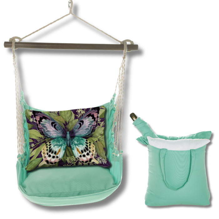 Swing Set 4 piece - Seafoam Green Solid w/ Mystic Butterfly <br>(Item # sws-sf-nt2504) - Image 2