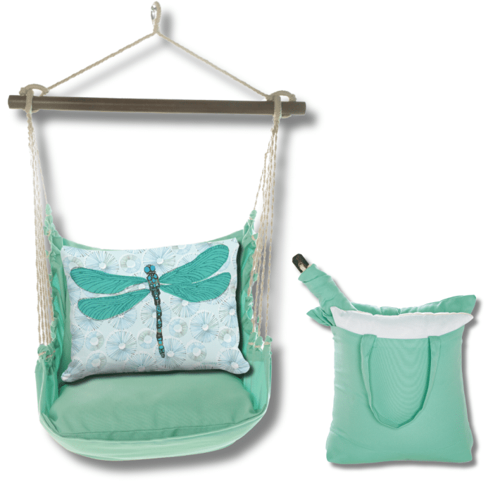 Swing Set 4 piece - Seafoam Green Solid w/ Dragonfly with Lilly Pads <br>(Item # sws-sf-rr2501) - Image 2