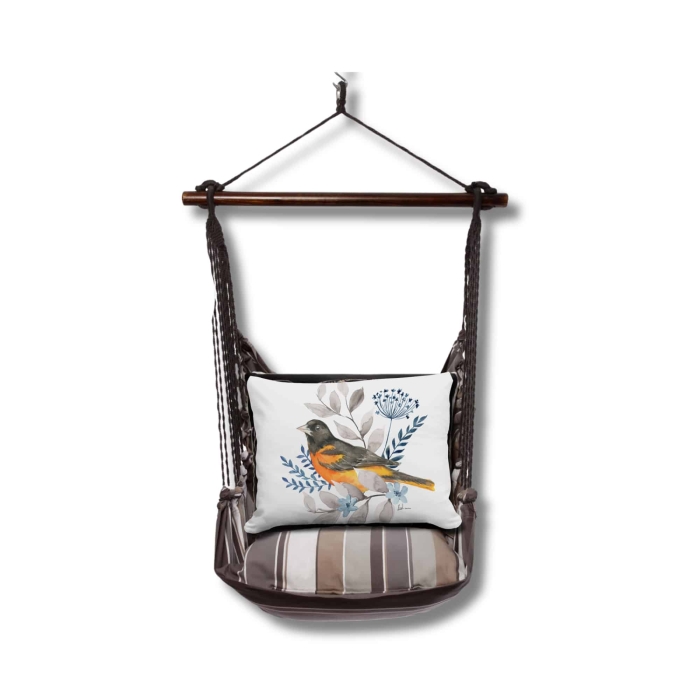 Swing Set 4 piece - Slate Gray Stripe w/ Oriole <br>(Item # sws-sg-brd2502) - Image 3