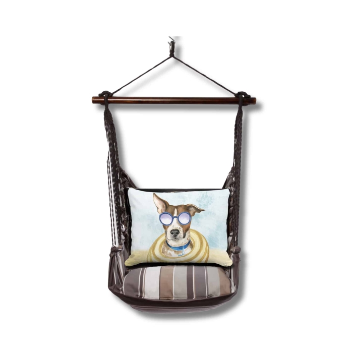 Swing Set 4 piece - Slate Gray Stripe w/ Cool Dog <br>(Item # sws-sg-brd2504) - Image 3