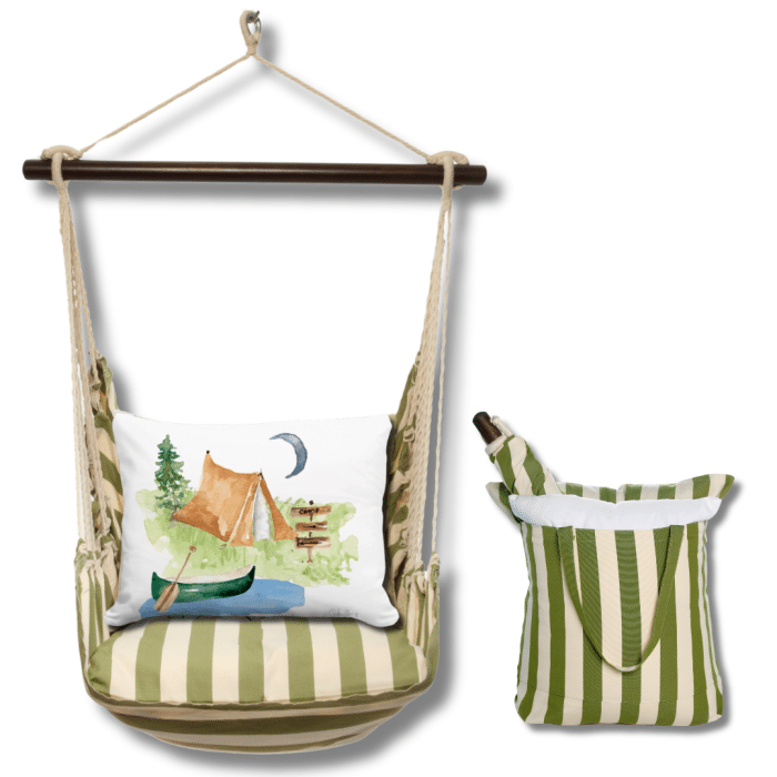 Swing Set 4 piece - Summer Palms Stripe w/ Summer Camp <br>(Item # sws-sp-pt2501) - Image 2