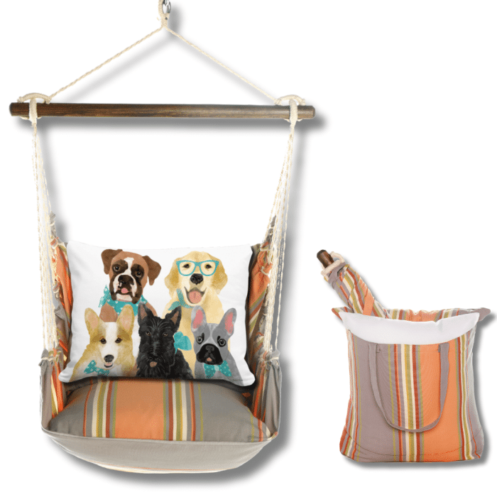 Swing Set 4 piece - Serene Sunset w/ Dog Portrait <br>(Item # sws-sun-jm2507) - Image 2