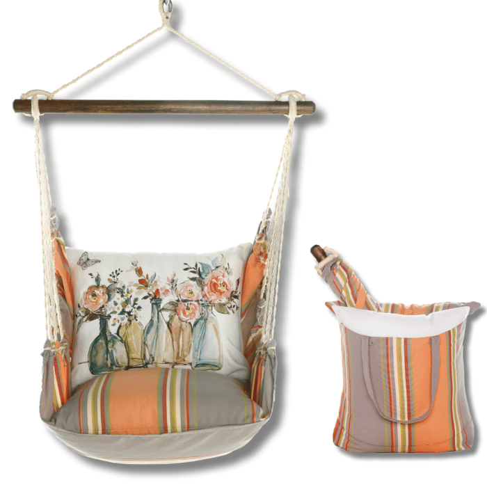 Swing Set 4 piece - Serene Sunset w/ Flowers in Glass Bottles <br>(Item # sws-sun-sw2503) - Image 2