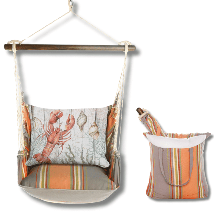 Swing Set 4 piece - Serene Sunset w/ Lobster with Seashells <br>(Item # sws-sun-sw2512) - Image 2