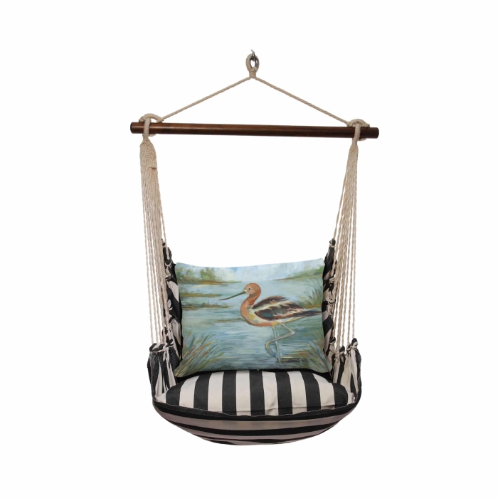 Swing Set 4 piece - True Black Stripe w/ Avocet Bird in Water <br>(Item # sws-tb-sw2505) - Image 3