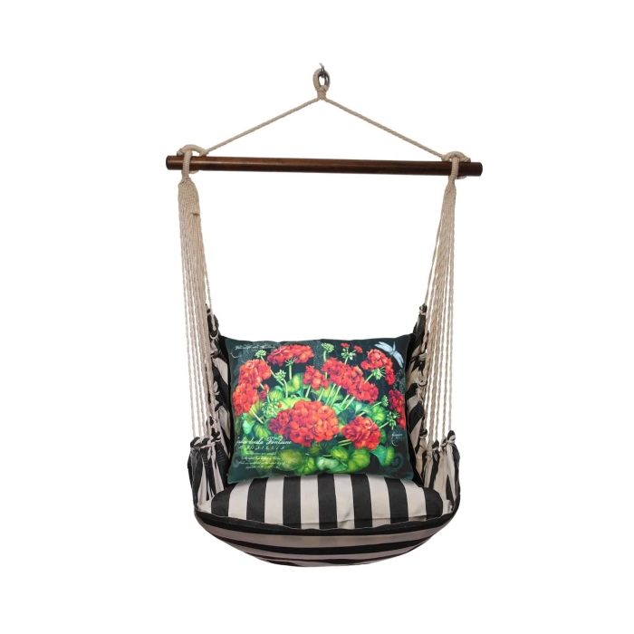 Swing Set 4 piece - True Black Stripe w/ Geranium on Black <br>(Item # tbgerb-sp) - Image 3