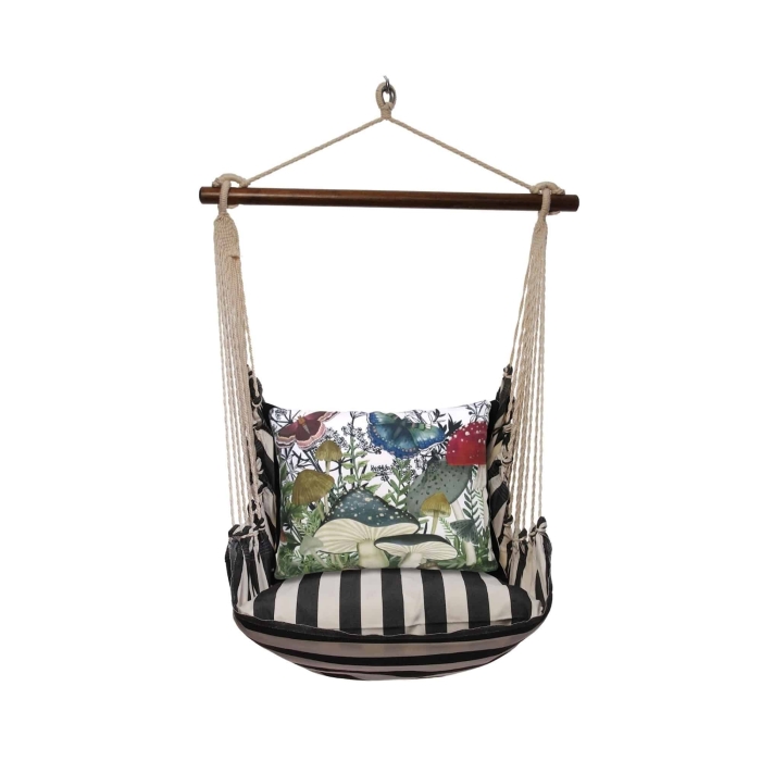 Swing Set 4 piece - True Black Stripe w/ Botanical Mushrooms 2 <br>(Item # tbnt463-sp) - Image 3