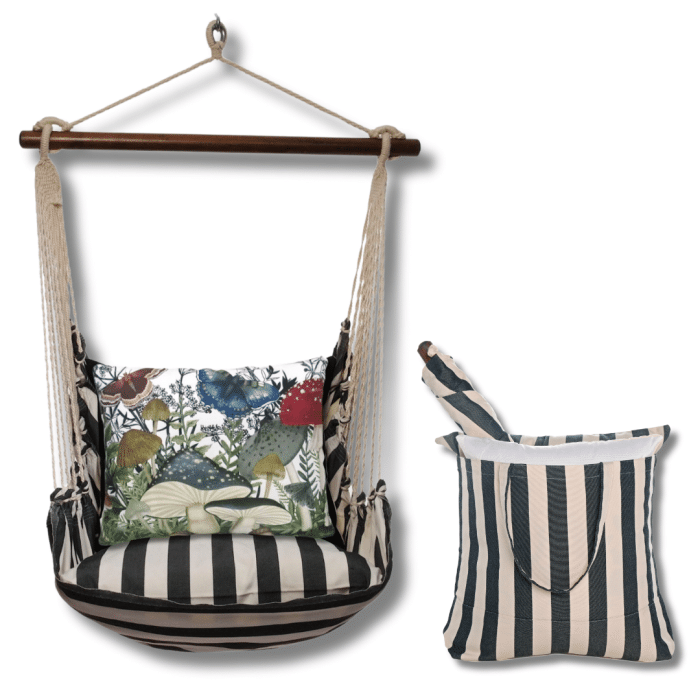 Swing Set 4 piece - True Black Stripe w/ Botanical Mushrooms 2 <br>(Item # tbnt463-sp) - Image 2